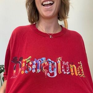 Red Disneyland character font tee